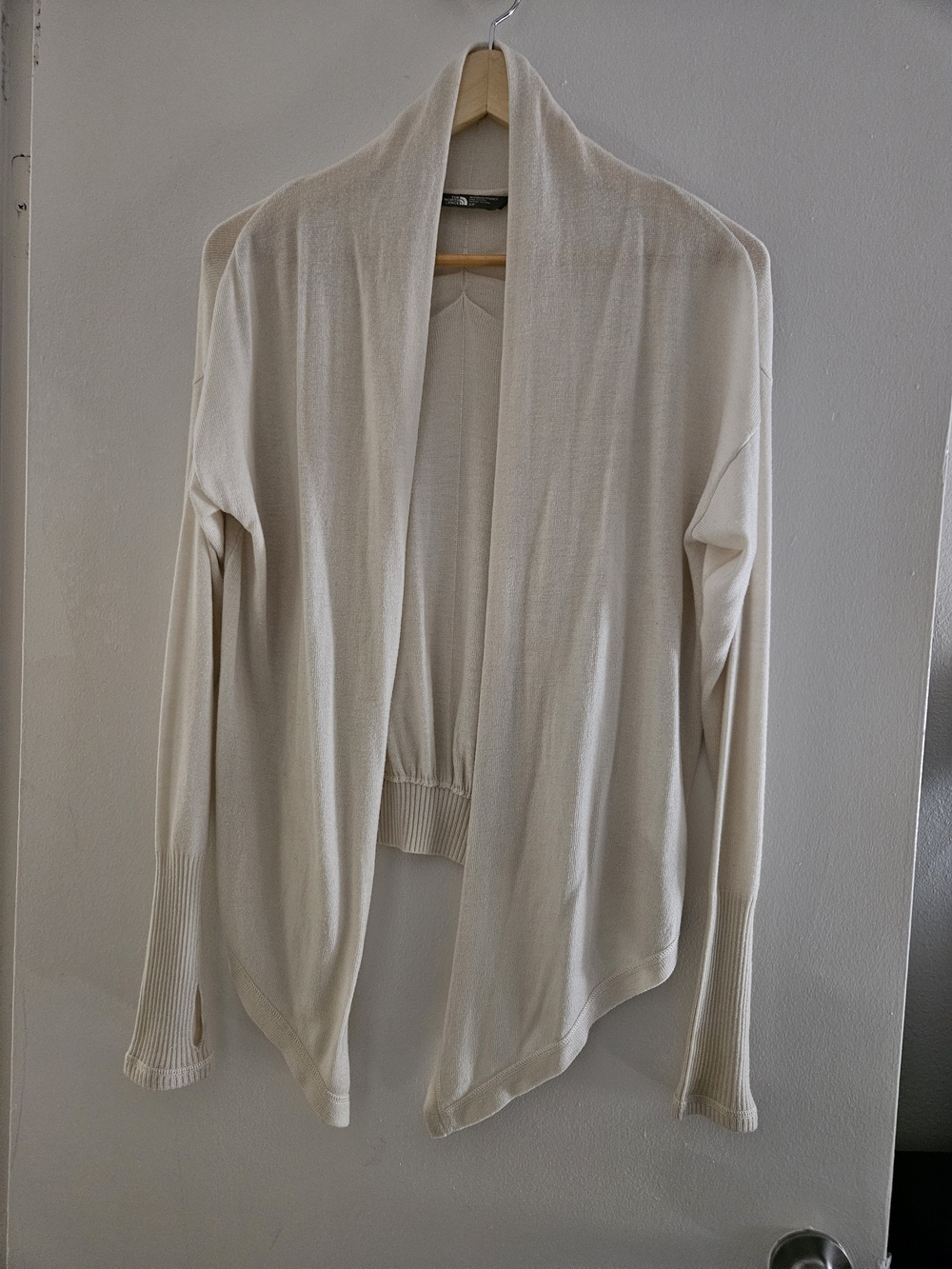 Light Cream Open-Front Women's Cardigan Sweater